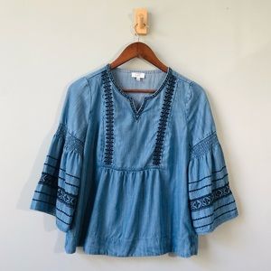 Crown and ivy denim blouse